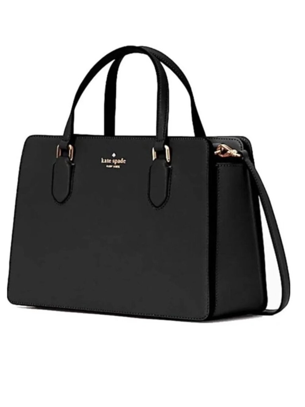NWT ☑️ Kate Spade LAUREL WAY Reese Saffiano Leather BLACK Satchel #WKRU6686